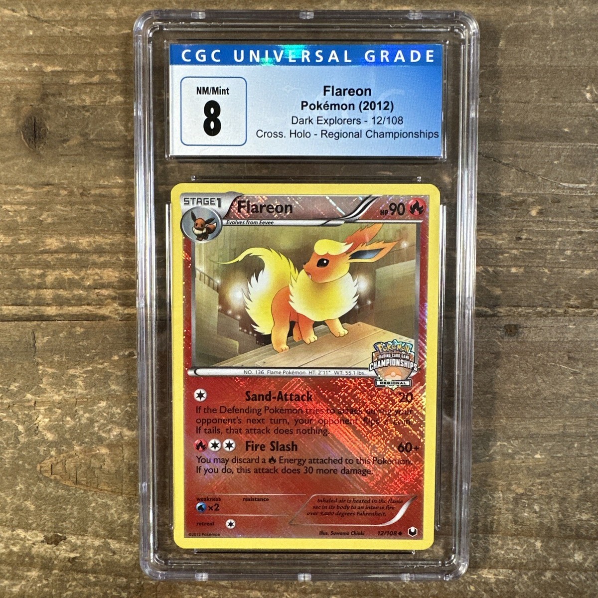 Pokemon Flareon 12/108 Cross. Holo Regional Championships CGC 8 | eBay
