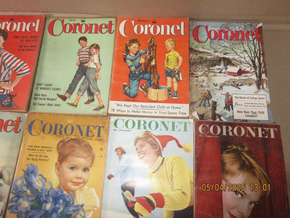 Vintage Coronet Magazine Lot Year 1949 55 56 57 58 59 Photography Article Risque Foto 4 de 4