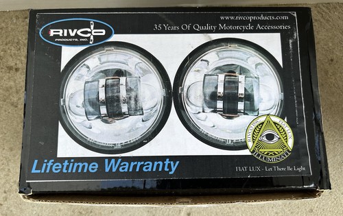 Motorcycle Lamps Rivco Chrome 4 1/2 in. LED Passing Lamps LED-135