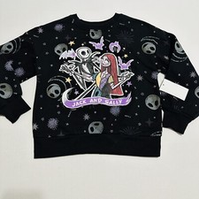 Girls Small 6 6x Nightmare Before Christmas Sweater Jack  Sally- Glitter