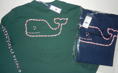 NWT MENS S, M OR L VINEYARD VINES CANDY CANE WHALE T-SHIRT TEE SRP $48