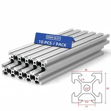 10 PCS 2020 V Slot Aluminum Extrusion Profile European Standard 150mm ~ 2000mm