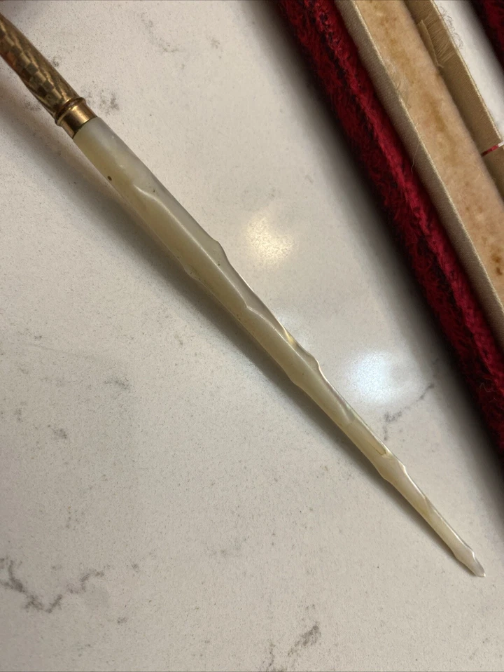 ANTIGUA PLUMA DE INMERSIÓN MADREPERLA - 14K nueva en caja #1 Foto 4 de 4