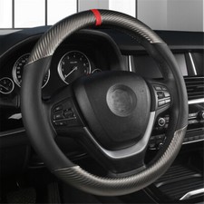 Universal Car Steering Wheel Cover Carbon Fiber Perforated Leather 15'' Interior