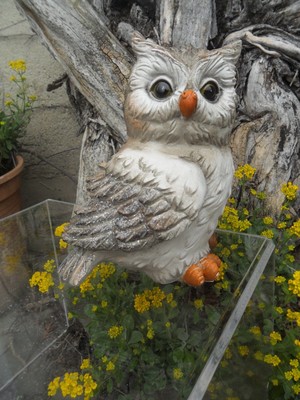 Figur Niedlich Eule Uhu Kauz Herbst Winter Dekoration 19 x15 cm Nr. 2.. Deko Neu