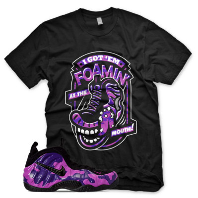 New FOAMS TOO FRESH T Shirt for Air Purple Camo Foamposite