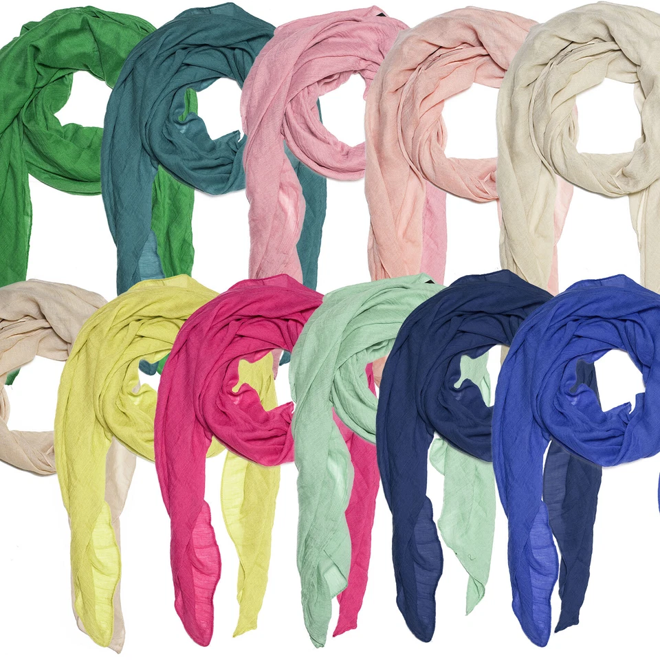 Schal XXL Damen Halstuch Viskose uni einfarbig Pastelltöne Frühling Sommer Tuch