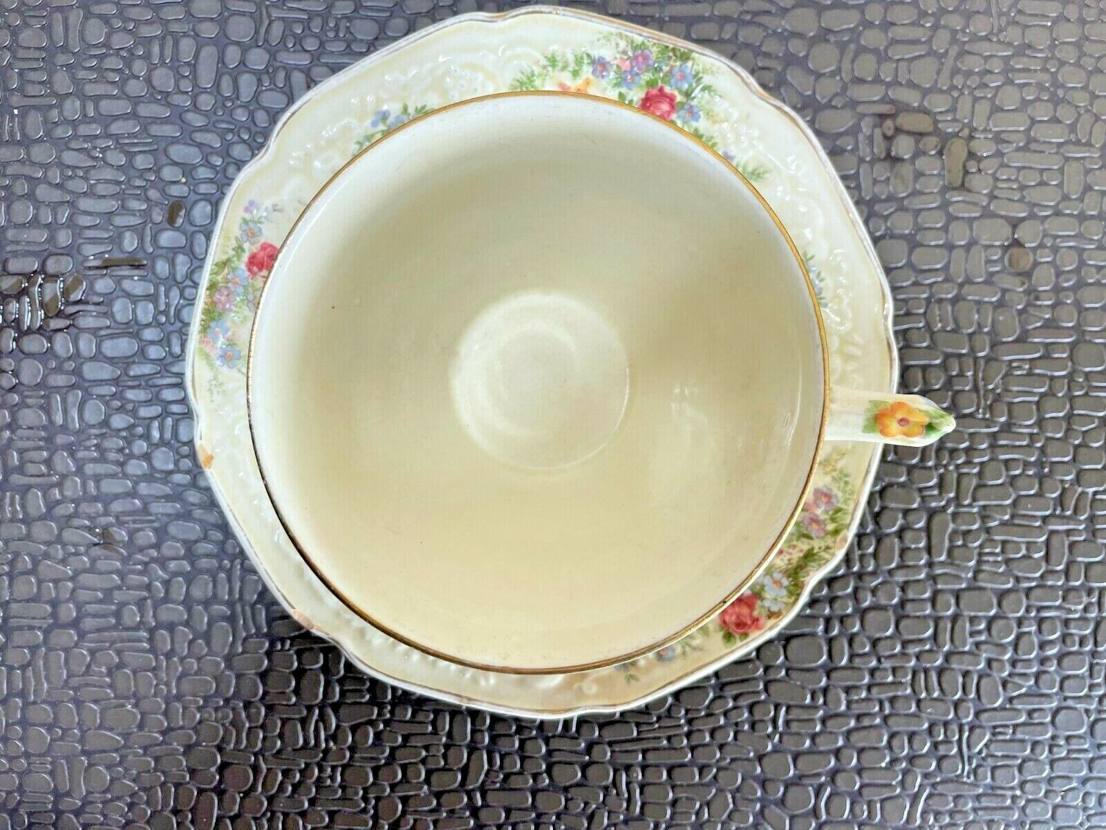 Vintage Crown Ducal Gainsborough England Teacup, Saucer, and Plate Dainty Retro