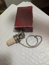 Vintage Solid Pewter Bottle Stopper "Gambling " Theme New With Rough Box (BB)