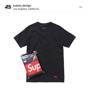 LARGE Supreme Hanes Tagless Tees (3 