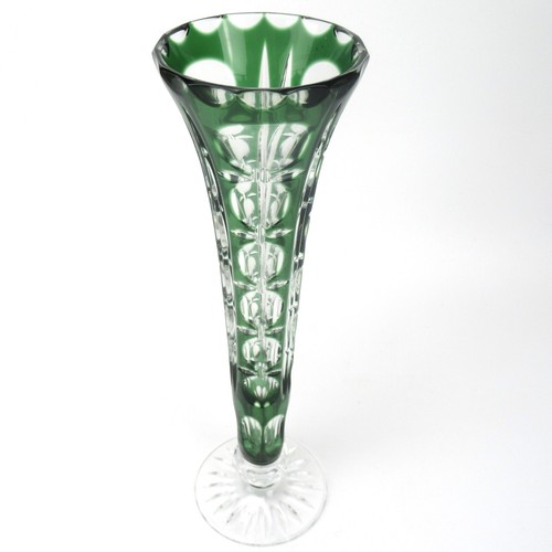 Nachtmann Glas Vase Serie Bamberg Grün Überfangglas Bleikristall Vintage 21cm - Picture 2 of 4