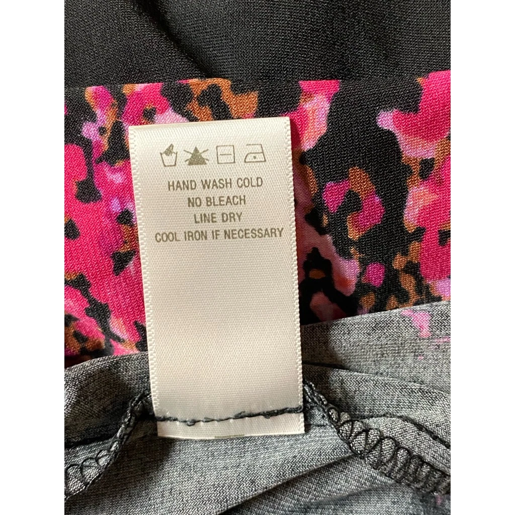 VETEMENTS Abito vestito fienile nero rosa maniche corte spacco pullover LBD donna TG 6 elasticizzato