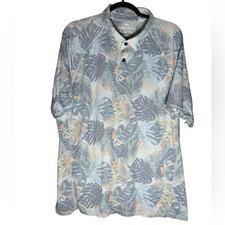 Tommy Bahama Islandzone Polo Shirt mens XL Tropical Leaves Costa Brava Summer