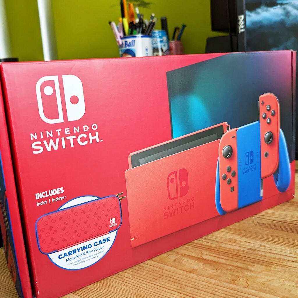 new + free shipping Nintendo Switch Mario Red & Blue Edition