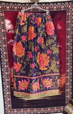 AMAZING groovy vintage 60s 70s quilted paisley floral maxi skirt