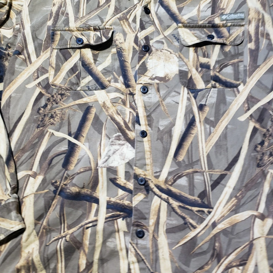 Men's Vintage Columbia DH Marsh Camo Button Down Men's Size XXL 2XL Hunting - Image 2 of 4