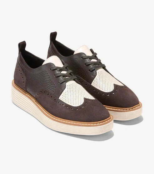 Zapatos Oxford para mujer Cole Haan Originalgrand W32061 chocolate plataforma ZOGG416
