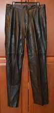 Wilson Pelle Studio Mens Motorcycle Leather Pants Raw Hem Waist 34 Four Pockets