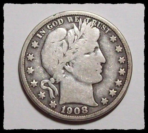 1908-O  BARBER HALF DOLLAR   Original Look   Sharp VG+ / Fine  #34D30