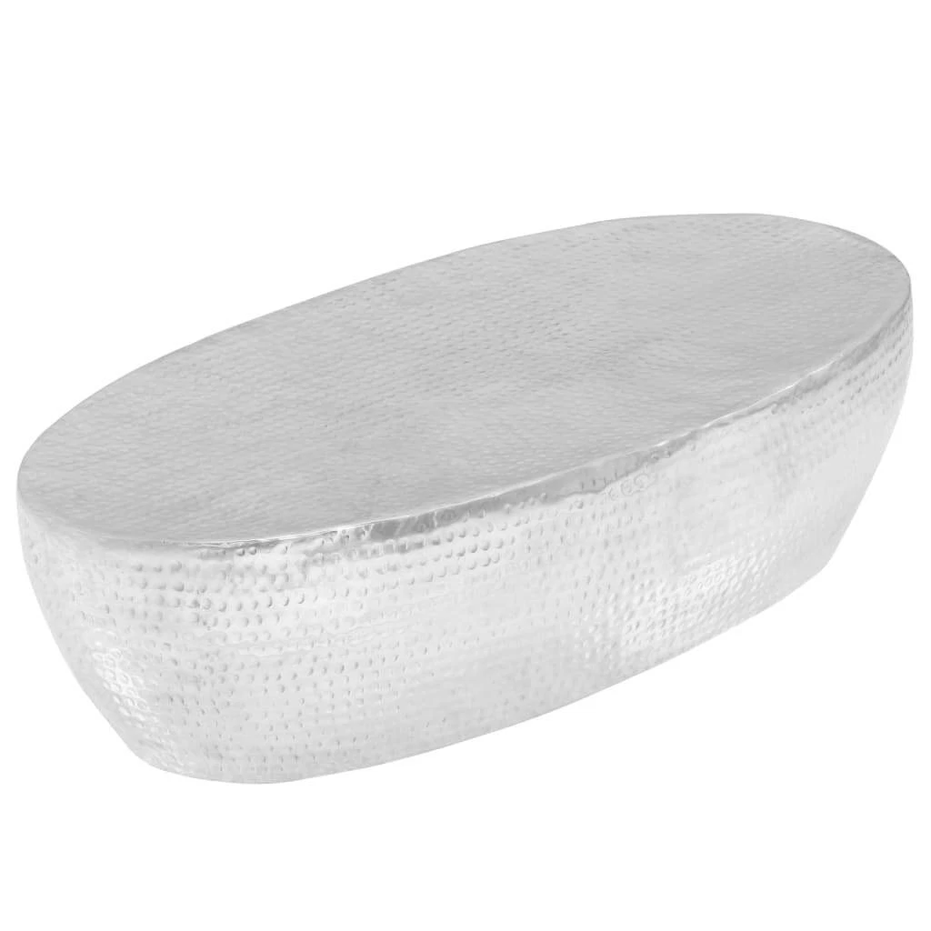 Hammered silver end table deals
