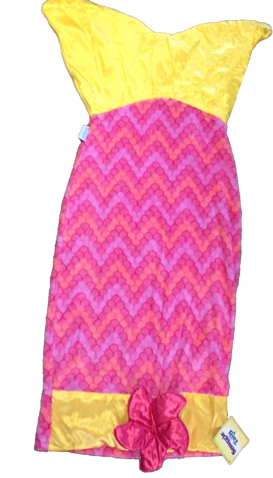 SNUGGIE TAILS Mermaid soft fleece blanket for Kids w/Tag ... pink & yellow - Image 4 of 4