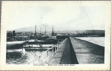 Catania - Pier with view of Etna - Untraveled 1930s