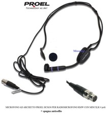 MICROFONO AD ARCHETTO PROEL HCM38 PER RADIOMICROFONO RMW CON MINI XLR 4 poli
