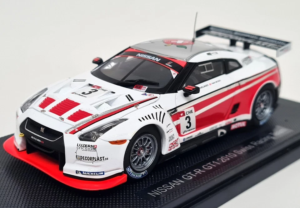 Ebbro 1/43 Nissan GT-R R35 GT1 2010 Swiss Racing Team #3 Diecast Scale Model Car - Image 4 of 4
