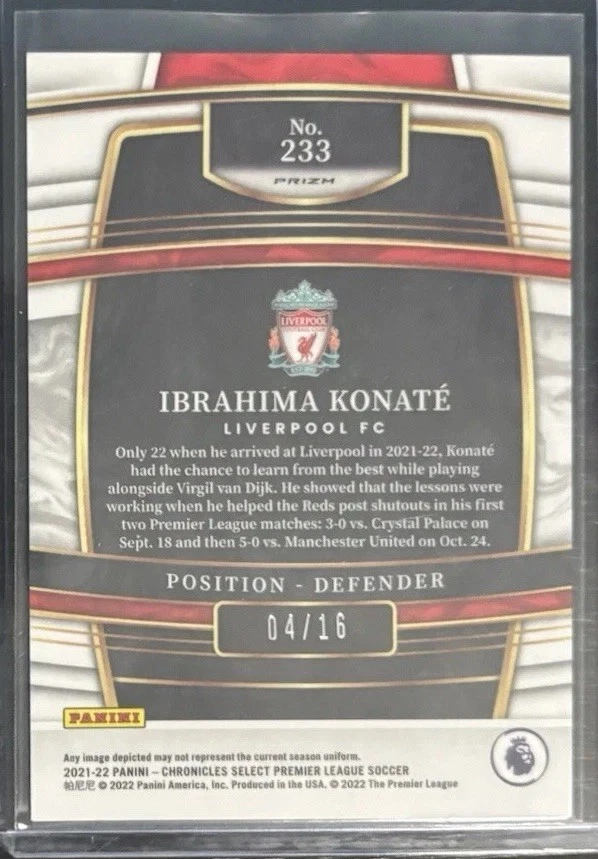2021-22 Panini Chronicles Select Ibrahima Konate RC Blue Mojo /16 - Image 2 of 2