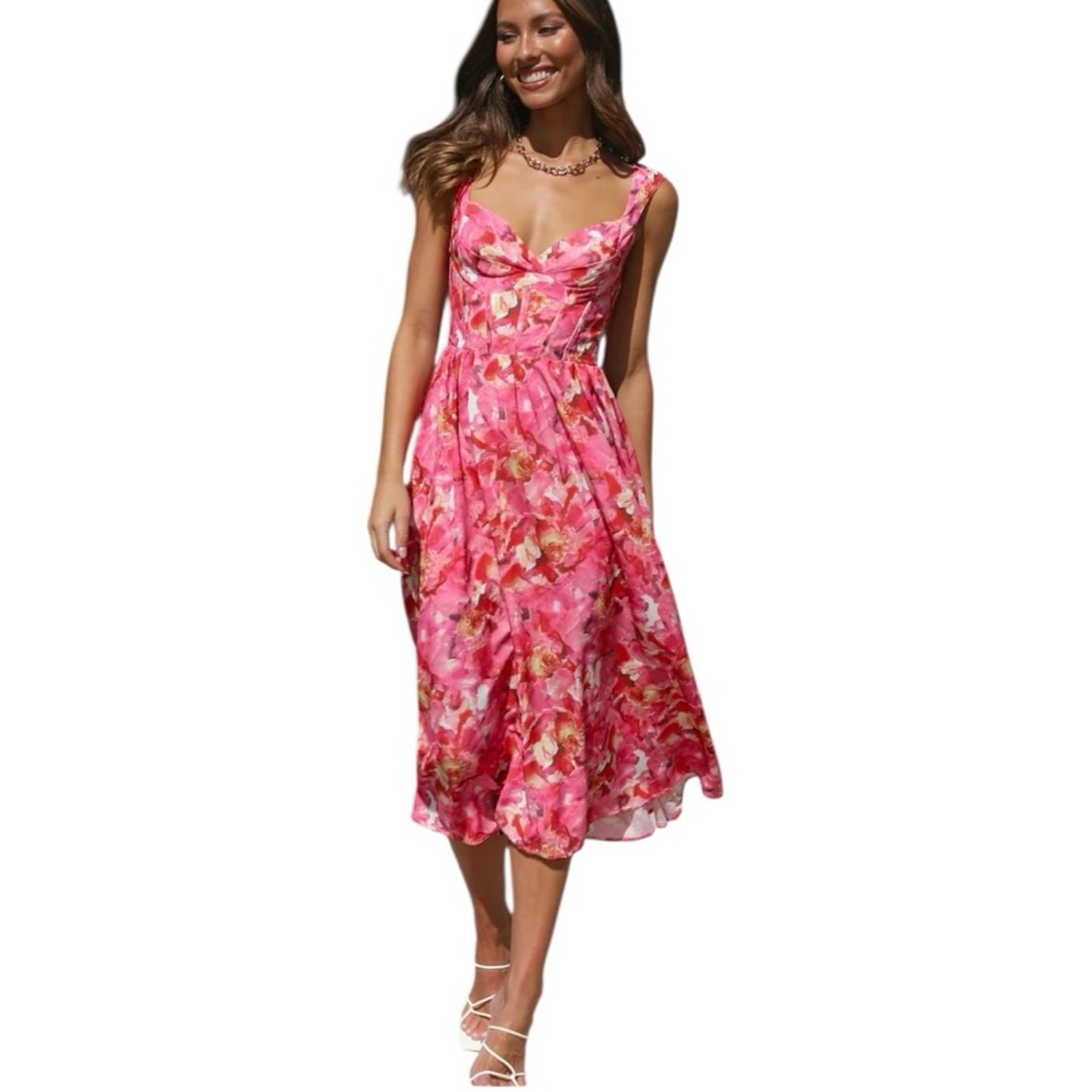 Hello Molly It Was a Dream Midi Dress Pink US 10