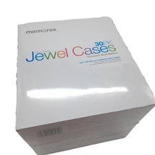 Memorex Slim Clear Jewel Cases CD/DVD 30 Pack New Sealed