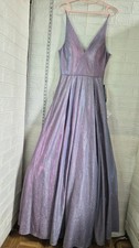 Blondie Nites Juniors V-Neck Sleeveless Metallic blues prom Glitter Gown Size 9