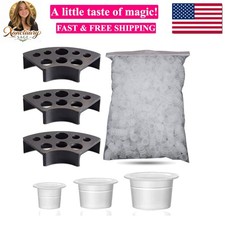 303Pcs Tattoo Ink Caps Kit - 3Pcs Black Tattoo Ink Cups Holder with 300Pcs Ta...