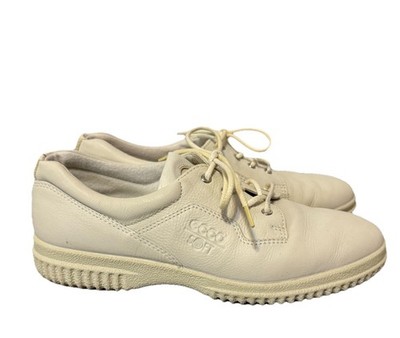 ECCO Soft Leather Beige Sneakers Women's US 8.5 EU 39 Casual Walking Shoes