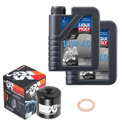 Kawasaki Z 650 K ABS ER650KKDA 2020, LIQUI MOLY 10W-40  2L, K&N Ölfilter Set