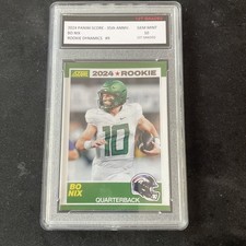 Bo Nix 2024 Panini Score 1st Graded 10 Dynamics Rookie Card RC Denver Broncos #9