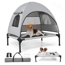 Elevated Outdoor Dog Bed with Canopy   Cooling Camping Tent, Removable Shade,...