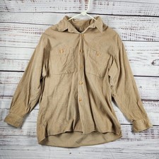 VTG Ralph Lauren Polo Country Brown Corduroy Collar Shirt Men small 90's