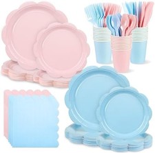 400 Pcs Baby Gender Reveal Plates and Napkins Set Party Supplies,