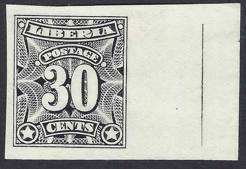 Liberia # 108 Mint CT Imperf on Paper in BLACK 1906 Issue