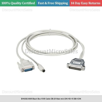EHN382-0005 Black Box KVM Cable DB-25 Male mini-DIN HD-15 DB-9 DIN