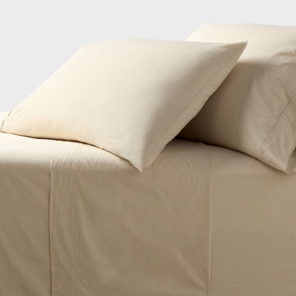 Queen Organic Percale Sheet Set Khaki Malange - Threshold 6090₽
