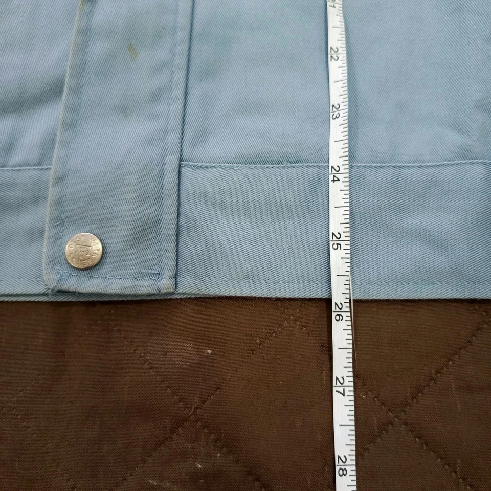 DESK Brand Chore Jacket Men Long Sleeve Outdoor Work Wear Blue Size L Pit22.5 - Image 4 of 4