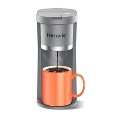 Small Single Serve Coffee Maker, 2 in 1 Fast Brew One Cup Coffee Machine, 6 t...