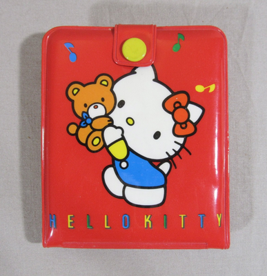 Sanrio Hello Kitty Vintage 1980's Wallet Teddy Bear Red Plastic