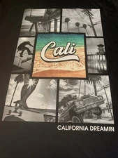 California Dreamin Mens Heavyweight T-Shirt Print On Shaka Wear Tee Front & Back