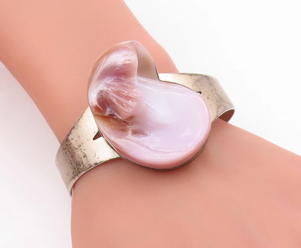 925 Sterling Silver Vintage Bracelet DTR JAY KING Blister Pearl Cuff  BT11585 - Image 3 of 4