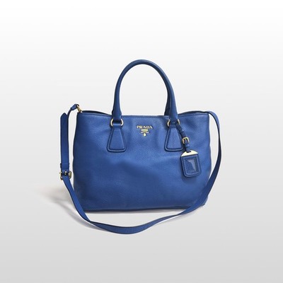 Prada Vitello Daino Tote Bag und Schultertasche Blau BN2794 146047519