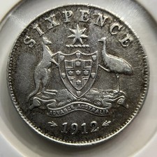 1912 Sixpence Coin - good Very Fine - Silver George V