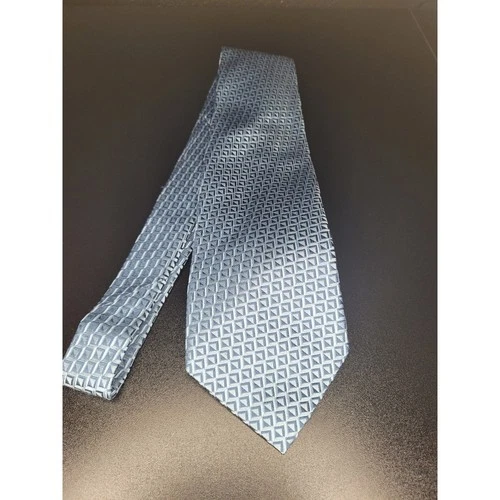 Villa Bolgheri Men’s Necktie Light Blue Geometric 100% Silk Italy Excellent image 7